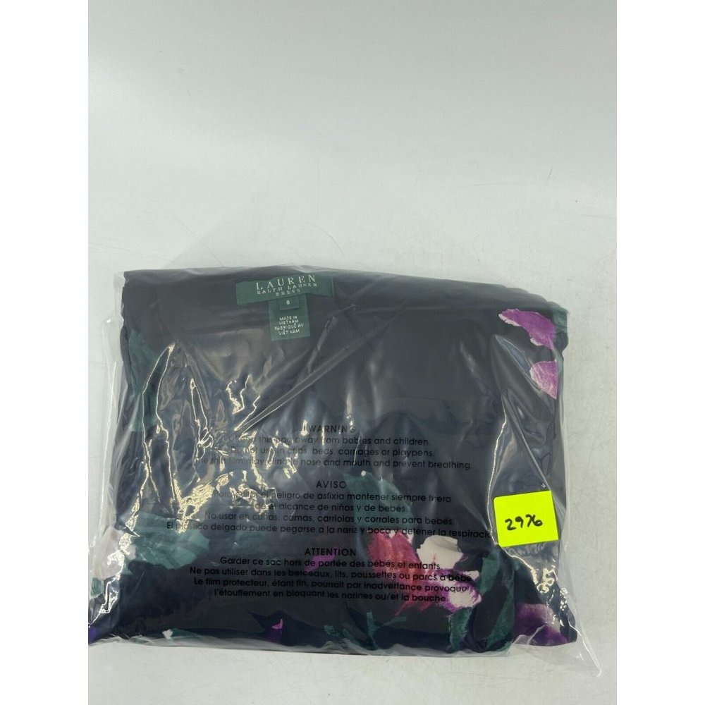 Ralph Lauren Women's Black Floral Long Sleeve Stretch Cocktail Party Dress Sz 6 - Picture 15 of 15